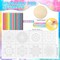 42-Piece Mandala Painting Craft Kit (6 Inch) – Wood Round Cutouts, Mandala Stencils & Colored Pencils for DIY Art, Diwali Crafts & Home Decor